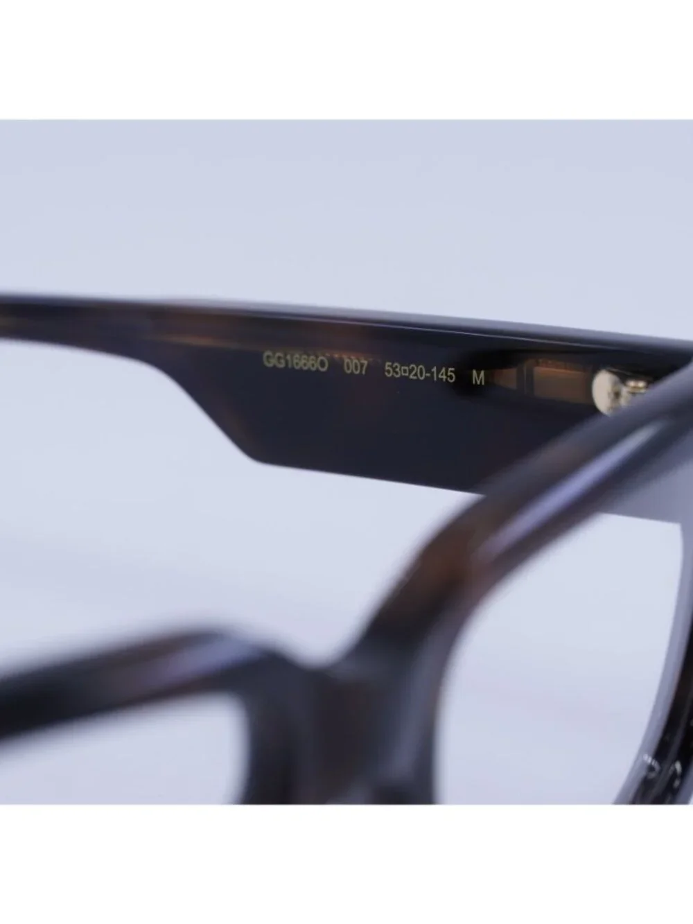 Gucci GG1666O 007 Eyeglasses Havana with White 53mm Square Frame